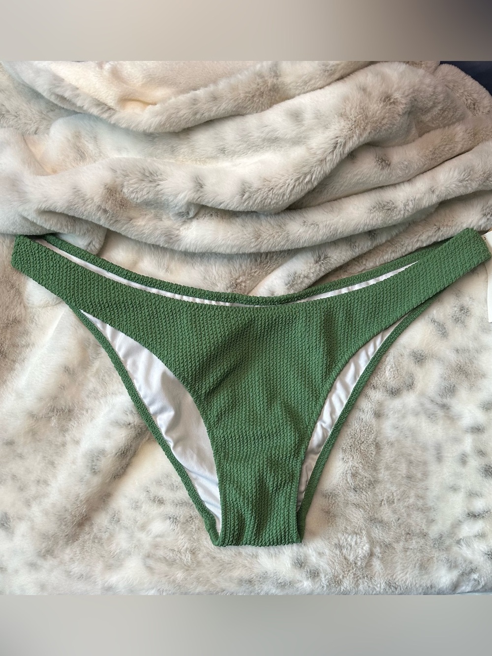 PINK Victoria’s Secret Green Textured Bikini Bottoms